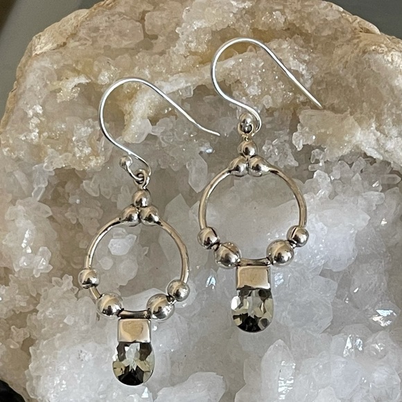 🌟 Blue Topaz Sterling Silver Earrings - Picture 2 of 8